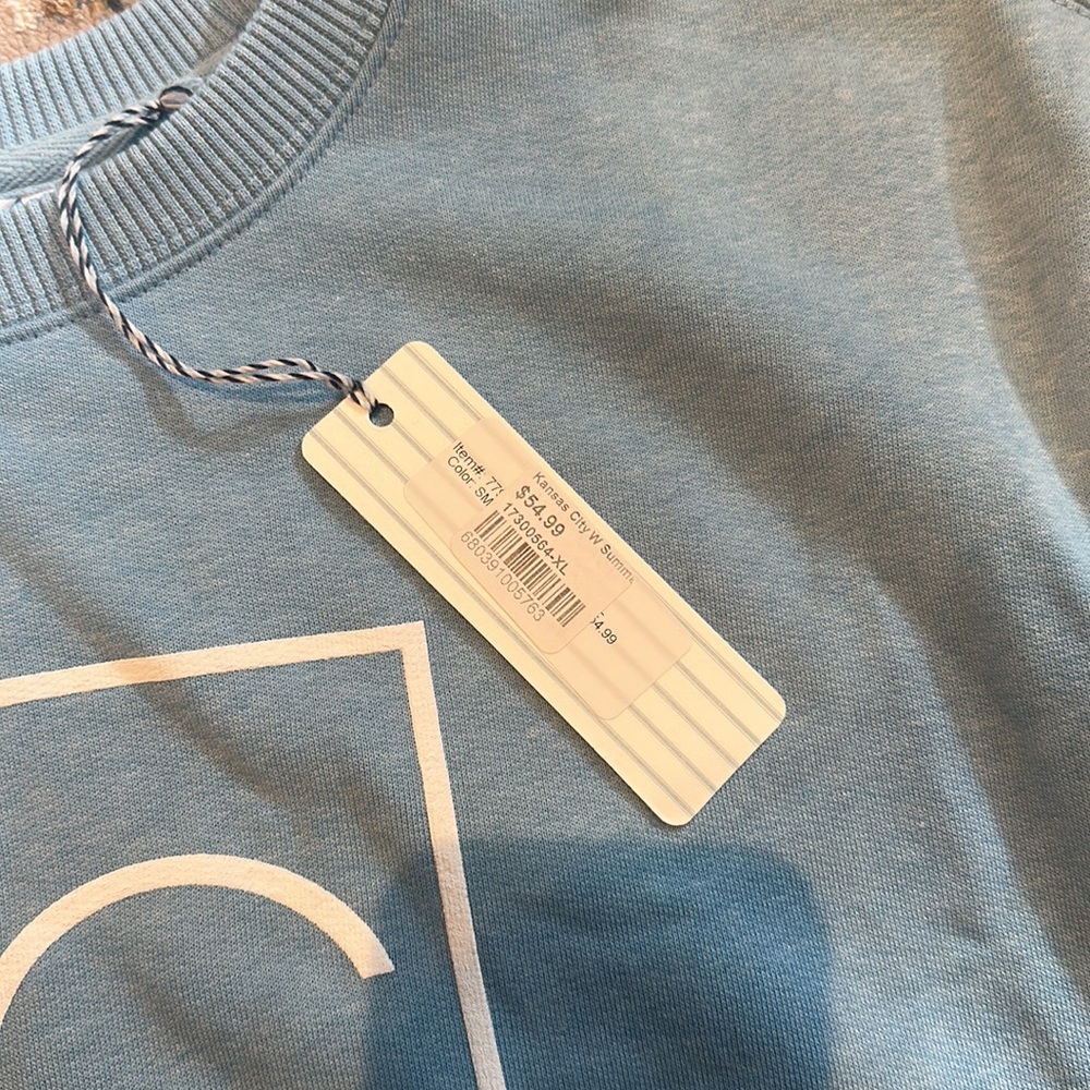 NWT Kansas City Light Blue Box Crew Sweatshirt - Picture 3 of 5